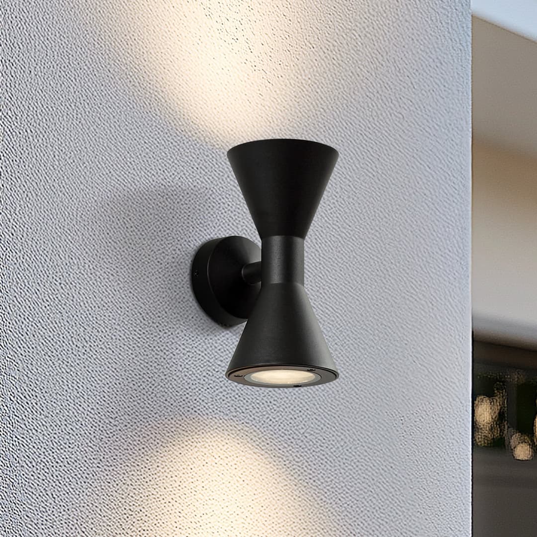 Xalor Außenwandleuchte, Metall, schwarz, GU10, IP65 - Lucande - Balkon - Modern - Aluminium - Mehrflammig