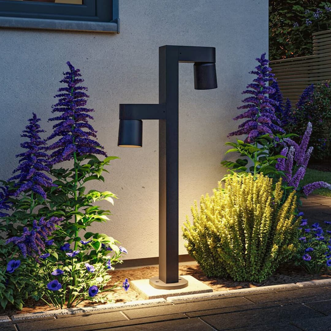 Kimu 2 LED-Wegelampe, anthrazit, 2.200 K, IP44 - Paulmann - Modern - Aluminium - Mehrflammig