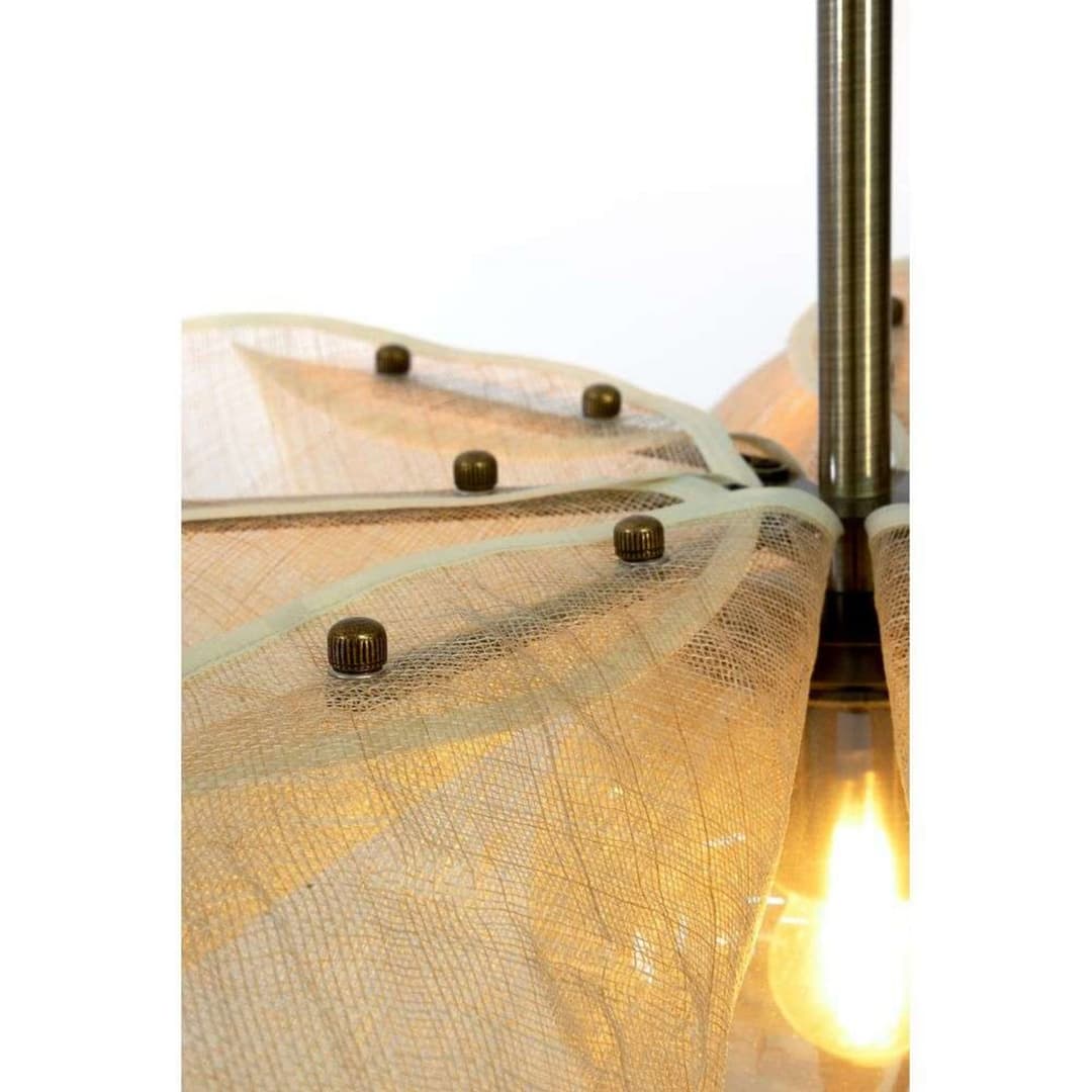 Styrka Pendellampe, Ø 75 cm, messing/beige - Markslöjd - Wohnzimmer - Stoff / Textil - Einflammig