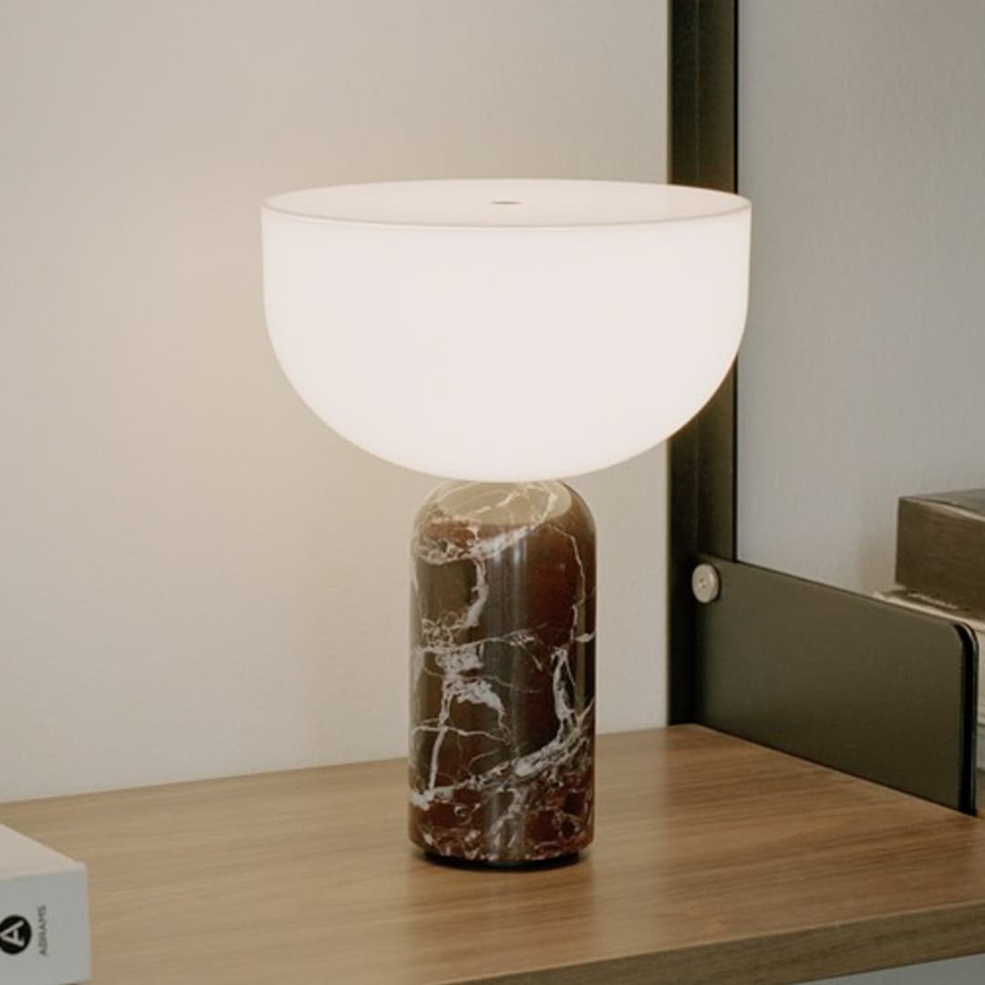 Kizu Portable Tischleuchte Dark Red - New Works - Wohnzimmer - Design - Marmor - Mit Schirm