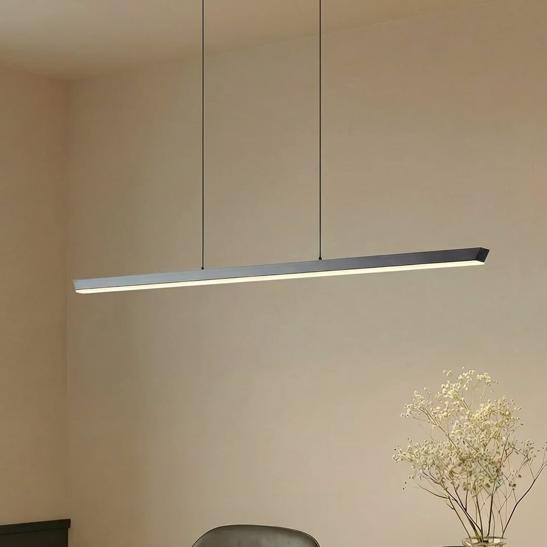 Solvar LED-Hängelampe, schwarz, 117 cm, CCT, dimmbar - Lucande - Wohnzimmer - Modern - Metall - Balken
