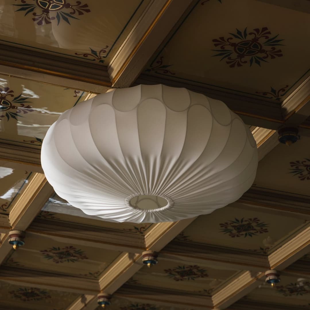 BLADVERK Deckenlampe, weiß, Ø 70 cm Textil - Globen Lighting - Wohnzimmer - Skandinavisch - Stoff / Textil - Einflammig