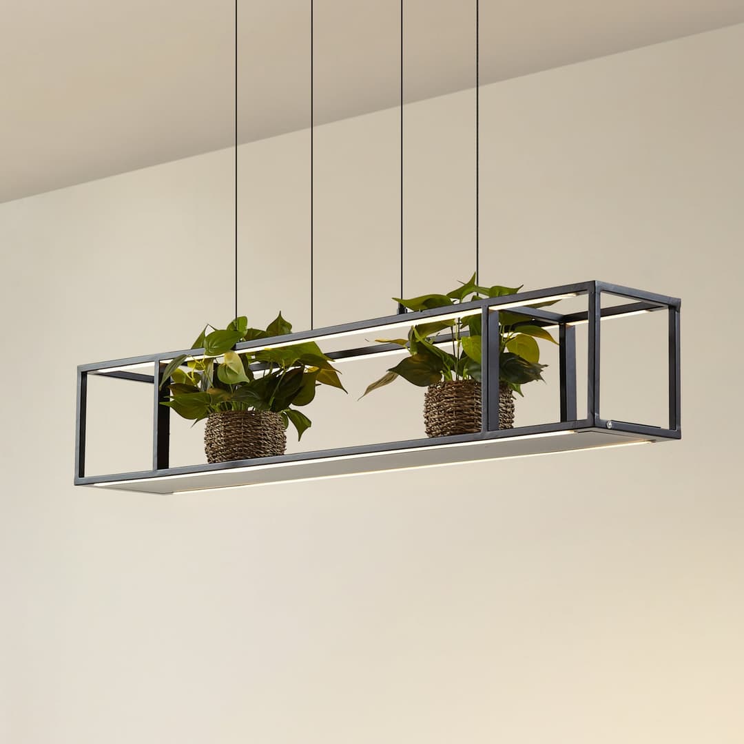 Estante LED-Hängeleuchte, dimmbar, 110 cm, schwarz - Lucande - Wohnzimmer - Modern - Metall - Einflammig