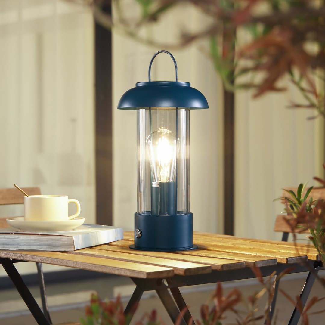 Yvette Portable Tischleuchte IP44 Blue - Lindby - Terrasse - Modern - Metall - Einflammig