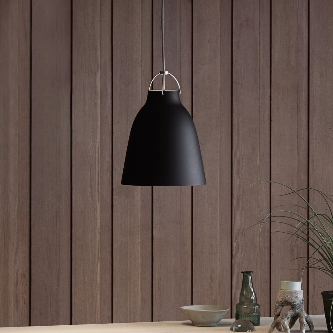 Caravaggio™ P2 Pendelleuchte Matt Schwarz - Fritz Hansen Caravaggio P2 - Wohnzimmer - Design - Metall - Einflammig