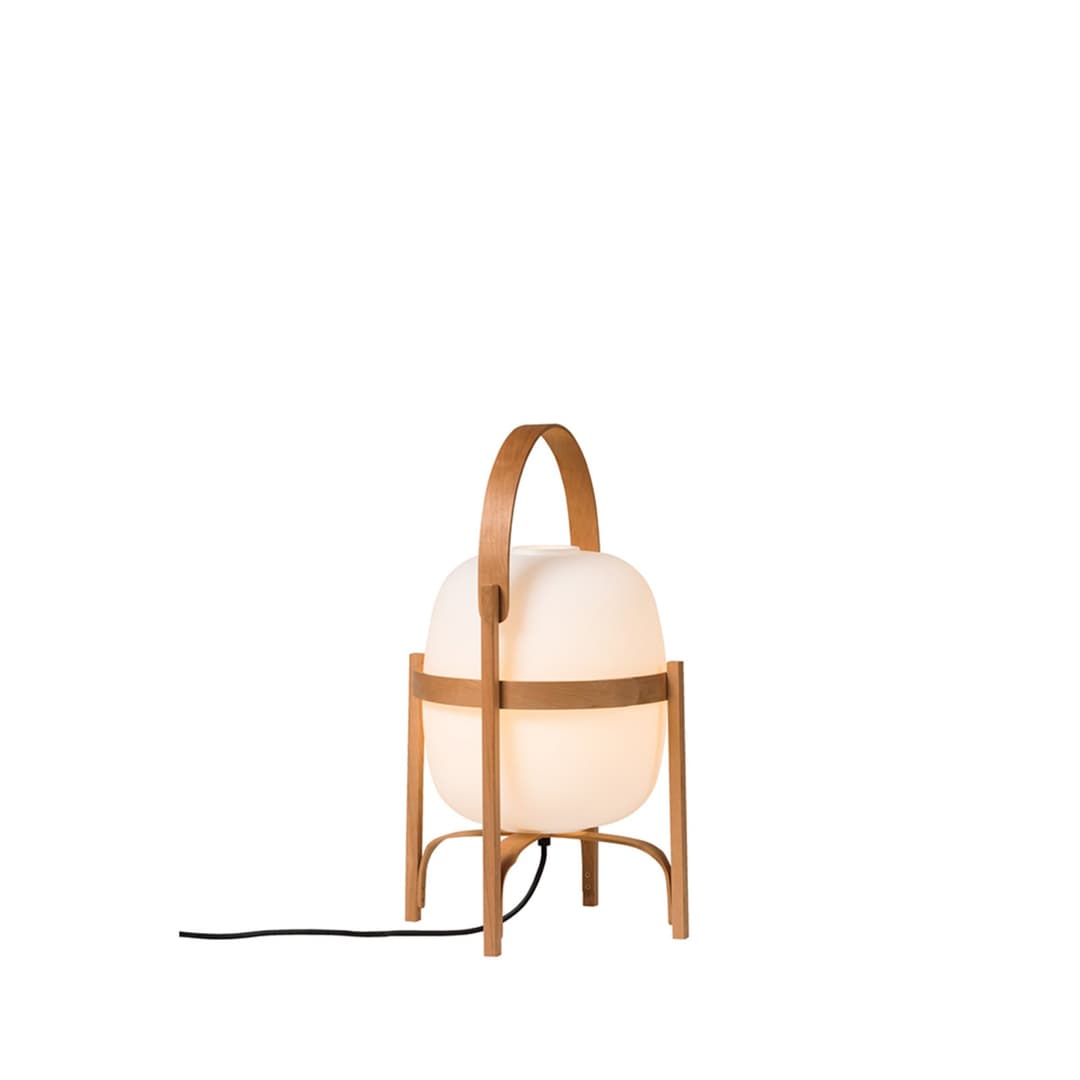 Cesta Metálica Tischlampe Täger, weiß, Ø33cm - Santa & Cole - Wohnzimmer - Holz