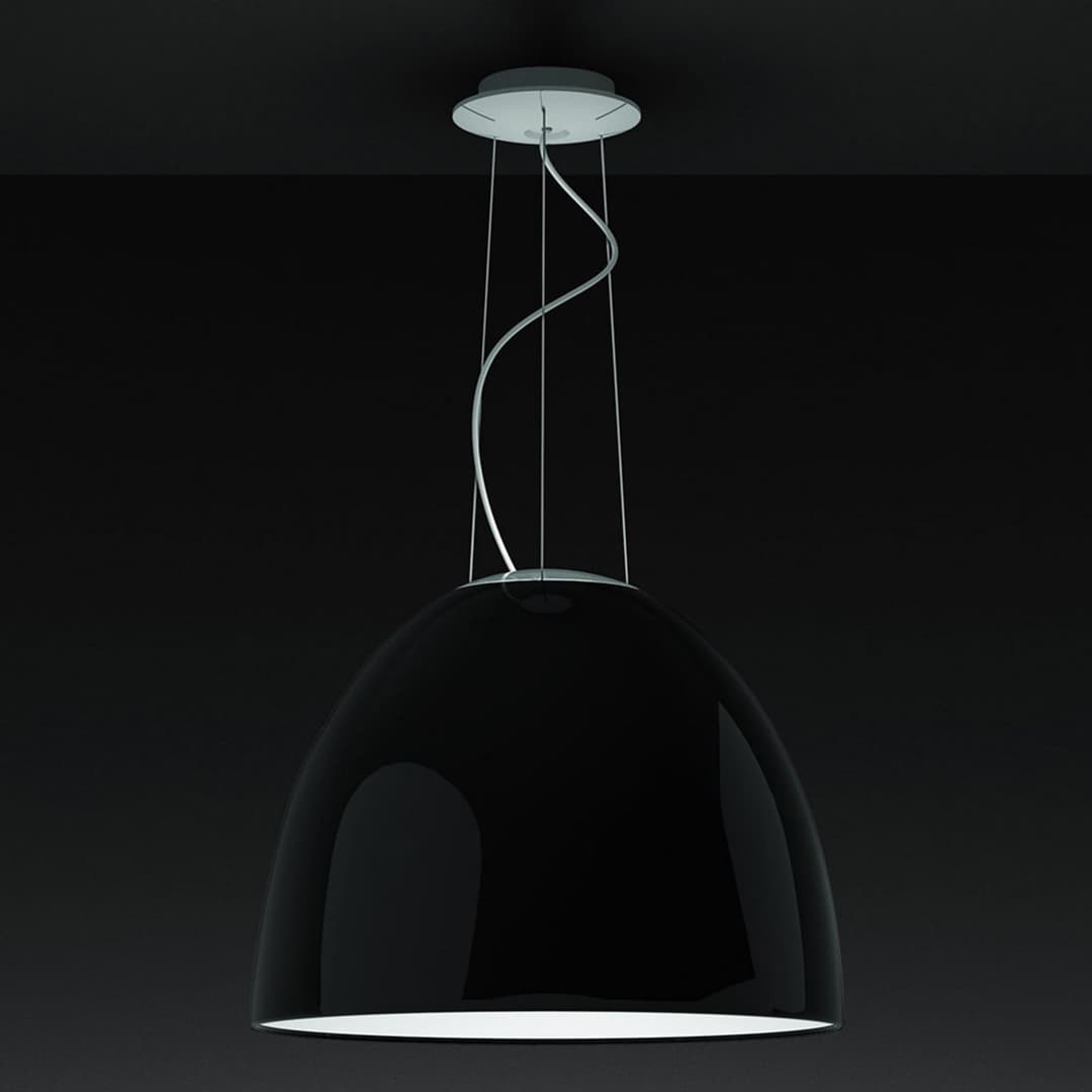 Nur Gloss S Pendelleuchte Schwarz - Artemide - Wohnzimmer - Design - Metall - Einflammig