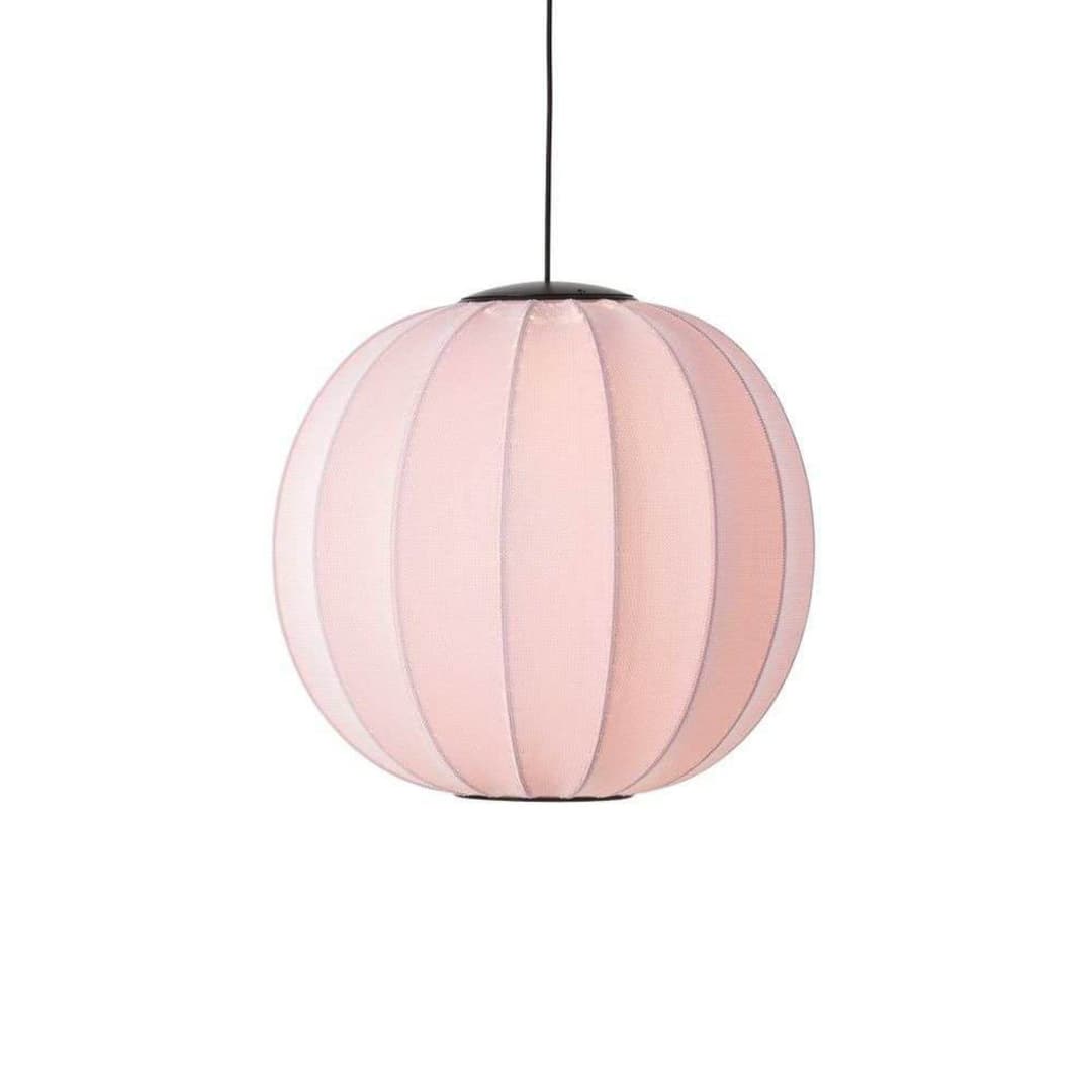 Knit-Wit 60 Round LED-Hängelampe, rosa, Ø60cm - Made By Hand - Schlafzimmer - Stoff / Textil