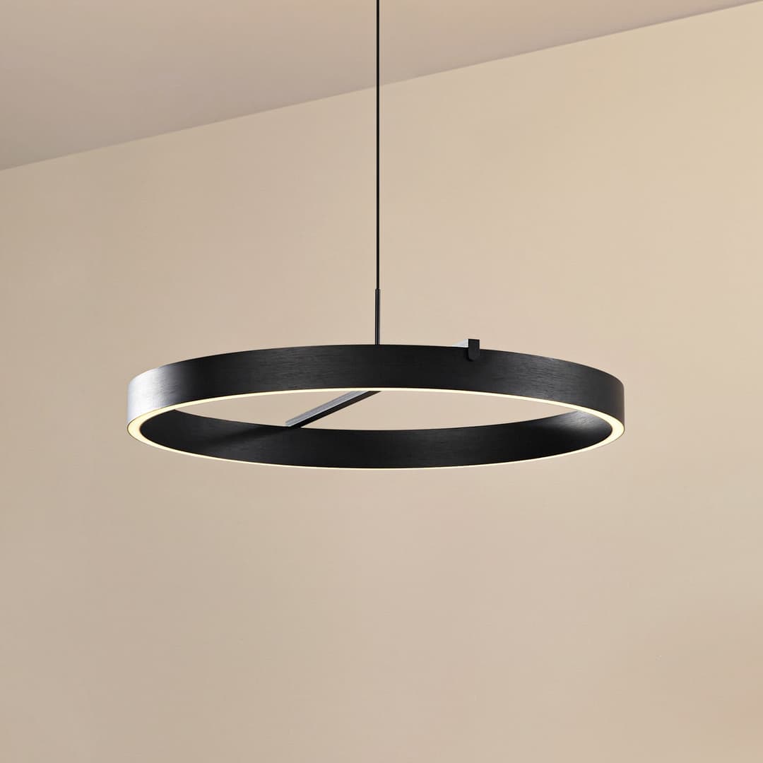 Rovan LED-Hängeleuchte Ø 60 cm CCT schwarz - Lucande - Wohnzimmer - Modern - Metall - Einflammig