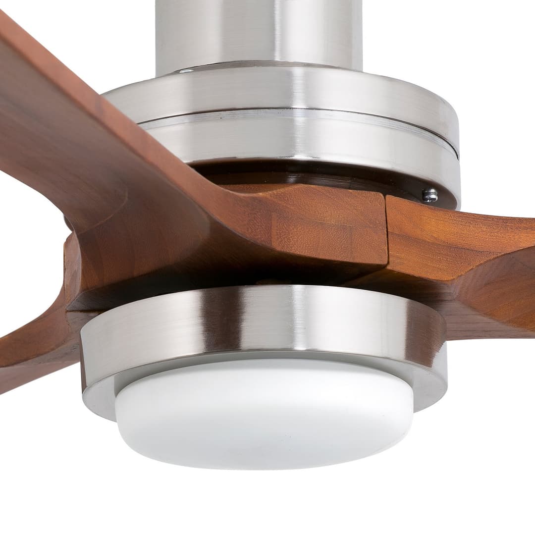 LED-Deckenventilator Lantau L, Ø132 cm, nickel/kiefer - Faro Lantau L LED FARO BARCELONA - Wohnzimmer - Metall