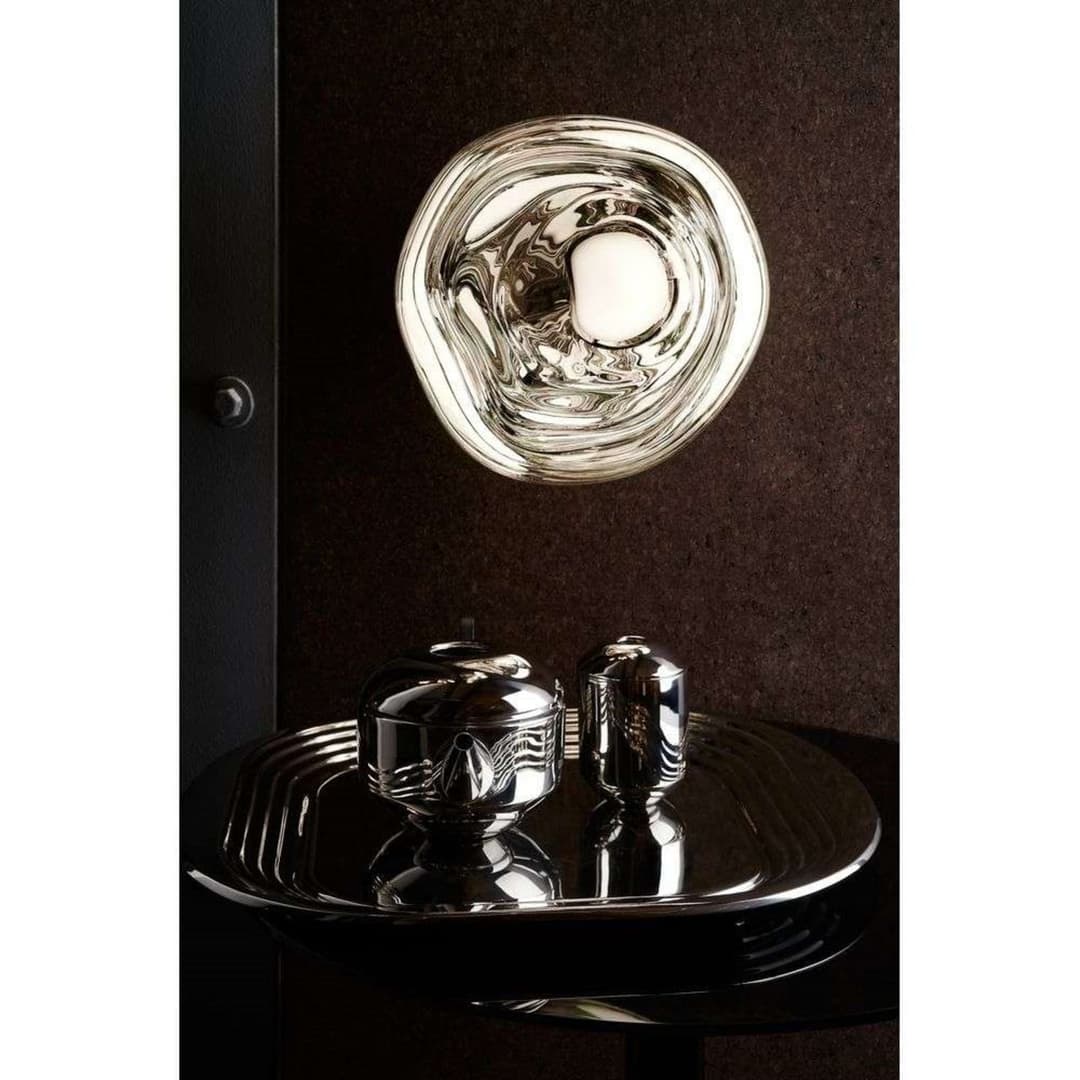 Melt Surface LED Wandleuchte Mini Chrome - Tom Dixon - Wohnzimmer - Kunststoff