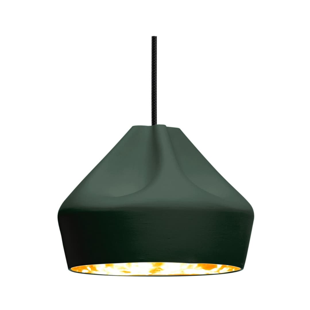 Pleat Box 24 LED Pendelleuchte Dunkelheit Grün/Gold - Marset - Wohnzimmer - Keramik