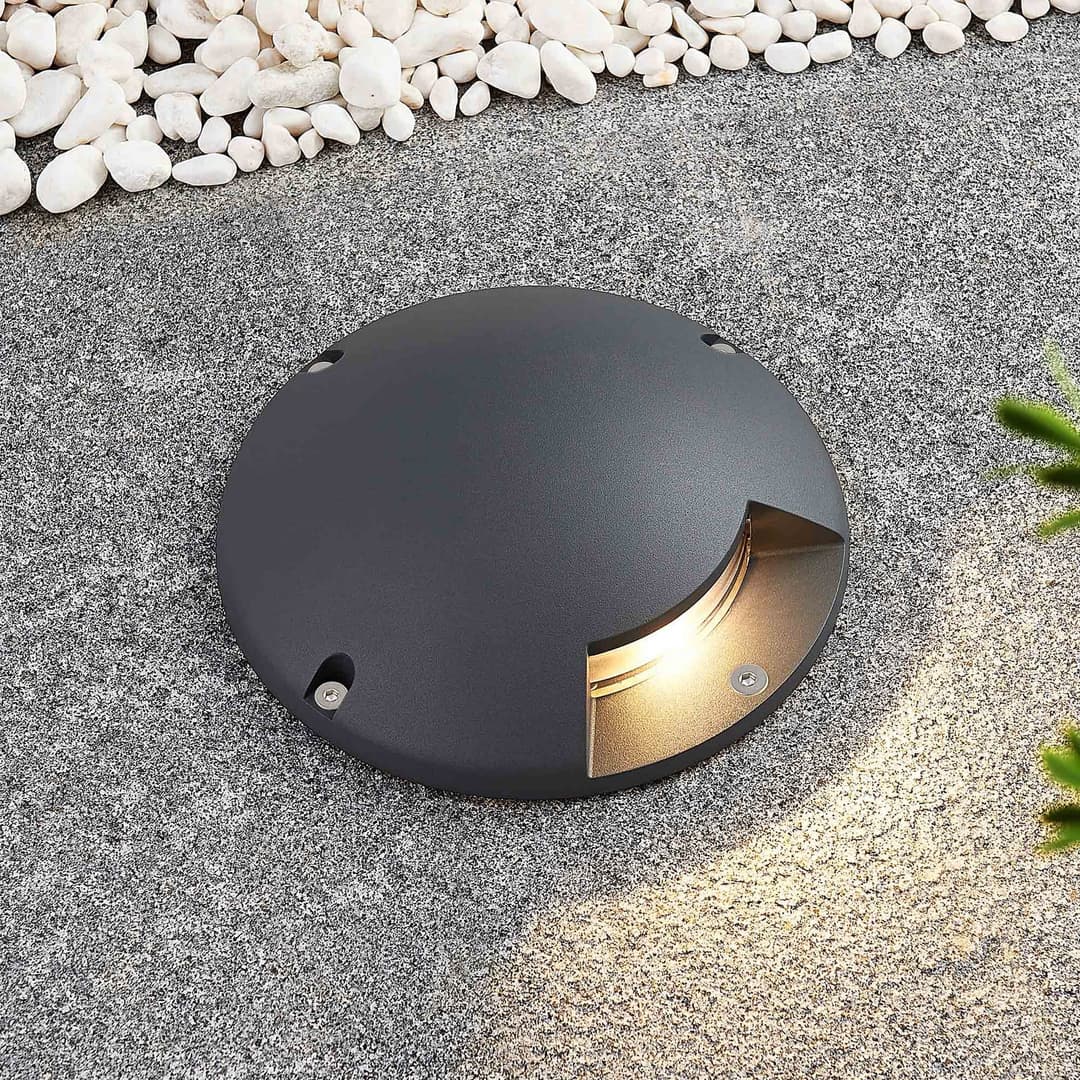 Cormac 1 LED Erd Spot Dark Grey - Lindby - Terrasse - Modern - Aluminium - Rund