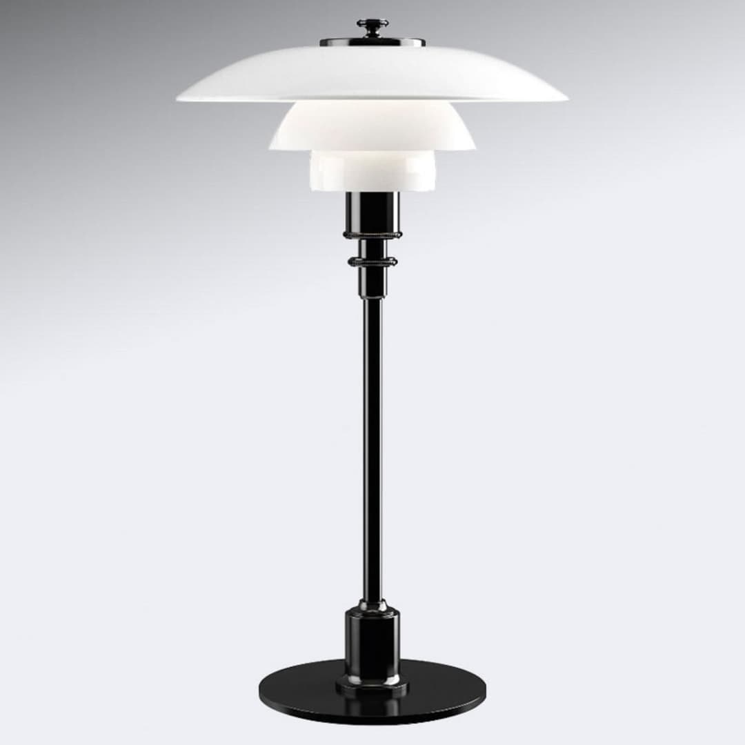 PH 2/1 Tischleuchte, schwarz metallisiert - Louis Poulsen - Wohnzimmer - Design - Mit Schirm