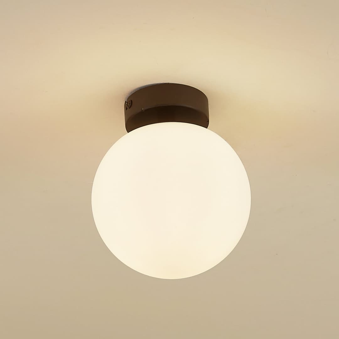 Bidolo Deckenleuchte IP44 Schwarz - Lucande - Badezimmer - Glas - Kugel