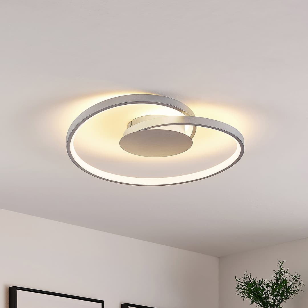 Enesa S Deckenleuchte Silver - Lucande - Schlafzimmer - Modern - Metall - Rund