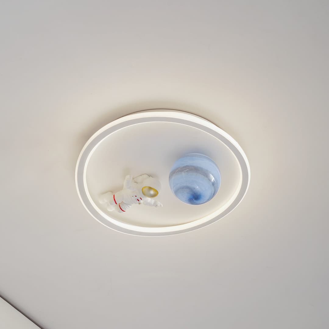 Kosmo Earth LED Deckenleuchte Weiß - Lindby - Wohnzimmer - Junges Wohnen - Kunststoff - Rund