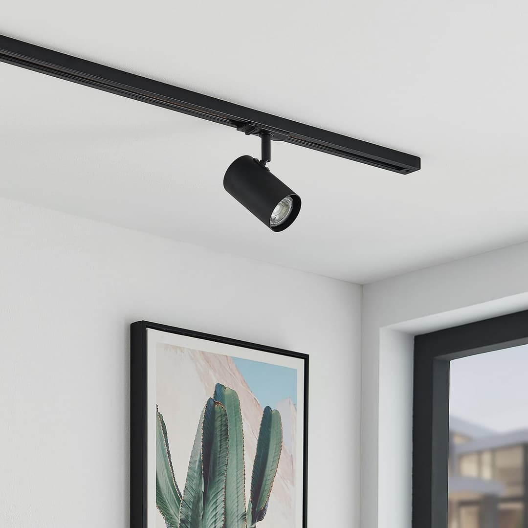 Linaro Schienenspot GU10 Schwarz - Lindby - Flurbereich - Modern - Metall - Einflammig