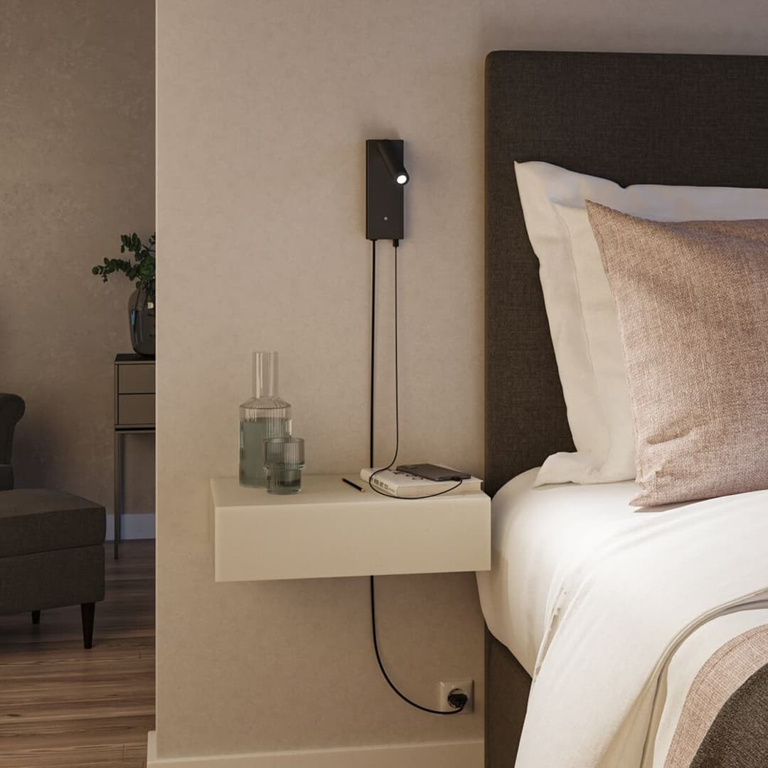 Hulda USB LED-Spot, 3-step, schwarz, Schalter - Paulmann - Schlafzimmer - Modern - Metall - Einflammig