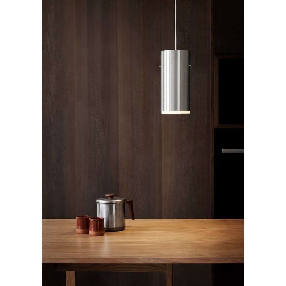 Tube Pendelleuchte Large Brushed Aluminium - Moebe - Wohnzimmer