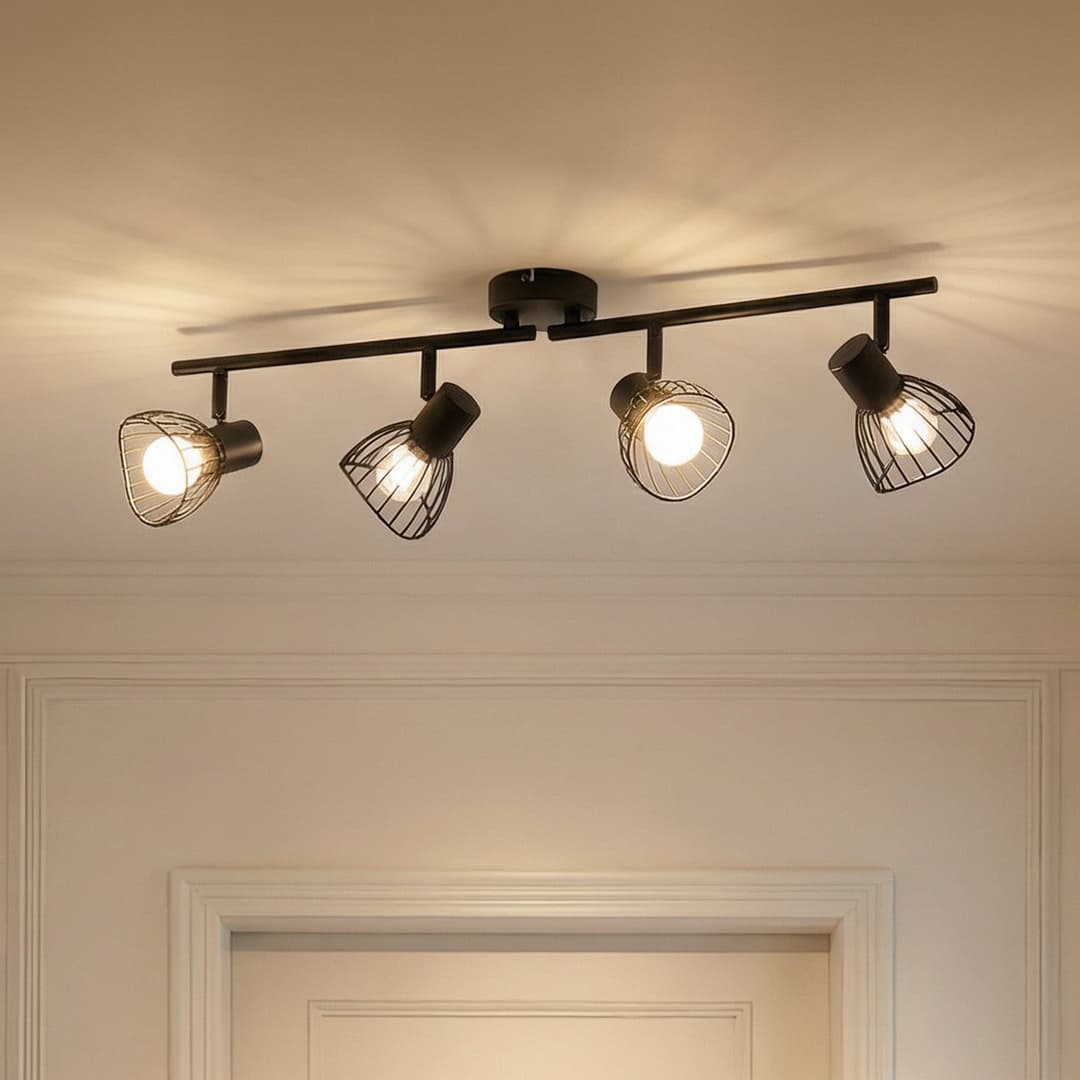 Piena 4 Deckenleuchte Schwarz - Lindby - Esszimmer - Modern - Metall - Mehrflammig