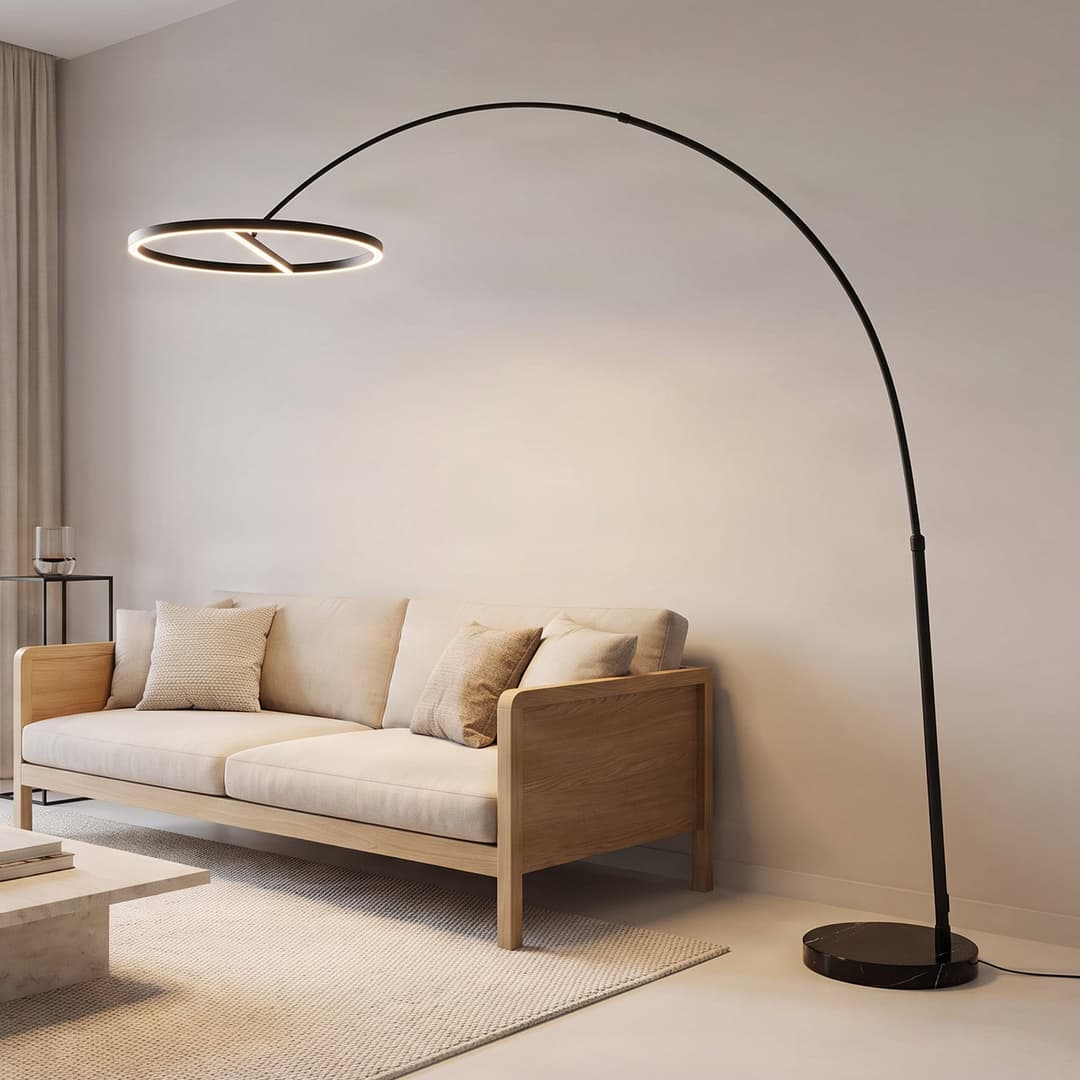 Virvera LED Stehleuchte Black - Lucande - Wohnzimmer - Modern - Metall - Einflammig