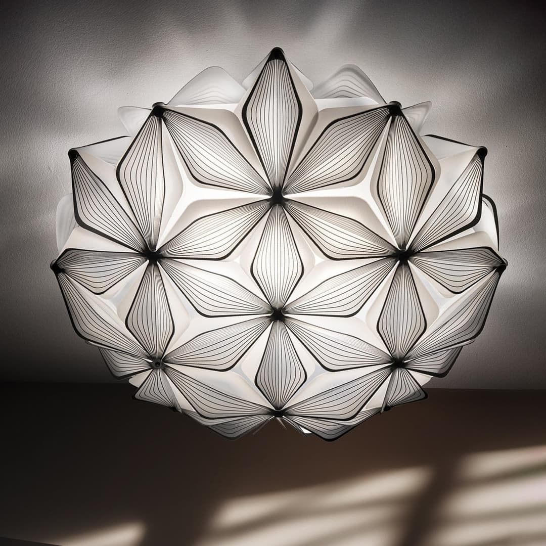 C'EST LA VIE Deckenlampe, schwarz, Ø 47 cm, 2-flg. - Slamp - Wohnzimmer - Design - Kunststoff - Bündig