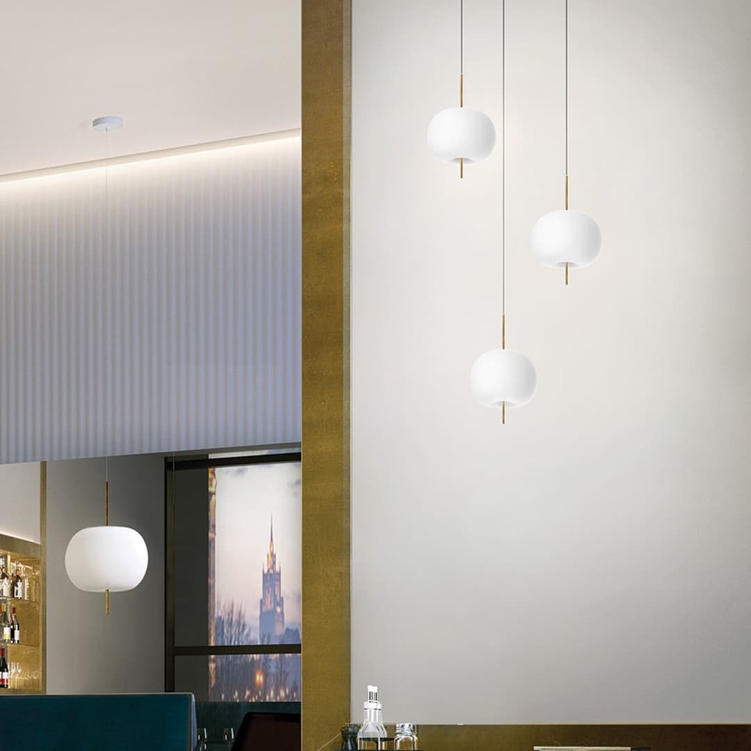 Kushi 33 Pendelleuchte Brass - KDLN - Wohnzimmer - Design - Glas - Kugel