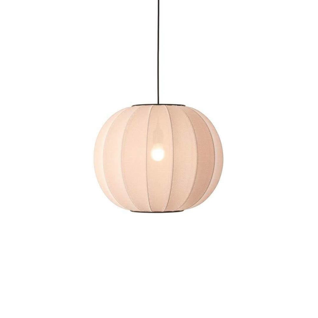 Knit-Wit 45 Round LED-Hängeleuchte beige Ø45cm, Made By Hand - Schlafzimmer - Stoff / Textil
