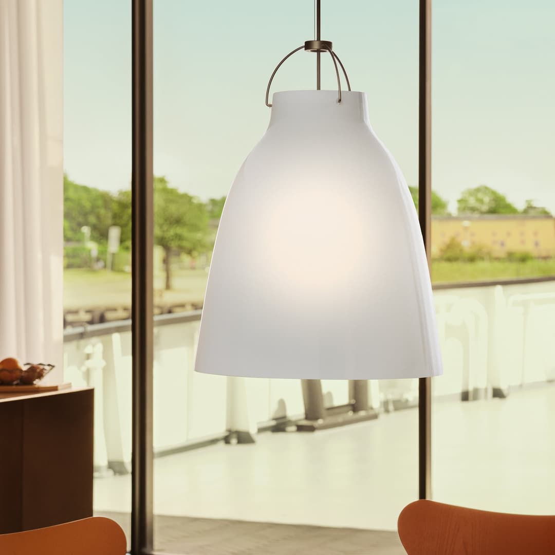 Caravaggio™ P3 Pendelleuchte Opal - Fritz Hansen Caravaggio P3 - Wohnzimmer - Design - Glas - Einflammig