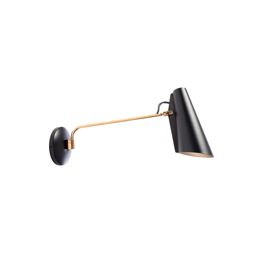 Birdy Wandleuchte Schwarz/Messing - Northern - Wohnzimmer - Design - Metall - Einflammig