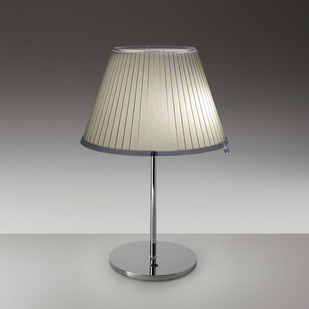Choose LED Tischleuchte pergament/chrom -Artemide - Schlafzimmer - Design - Metall - Mit Schirm
