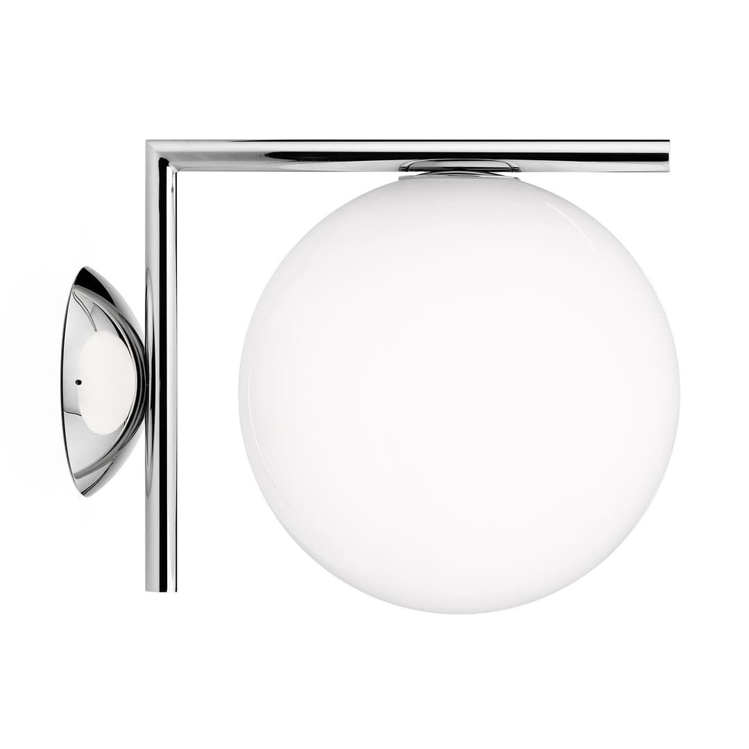 IC C/W1 Wandleuchte/Deckenleuchte Chrom - Flos - Wohnzimmer - Design - Metall - Kugel