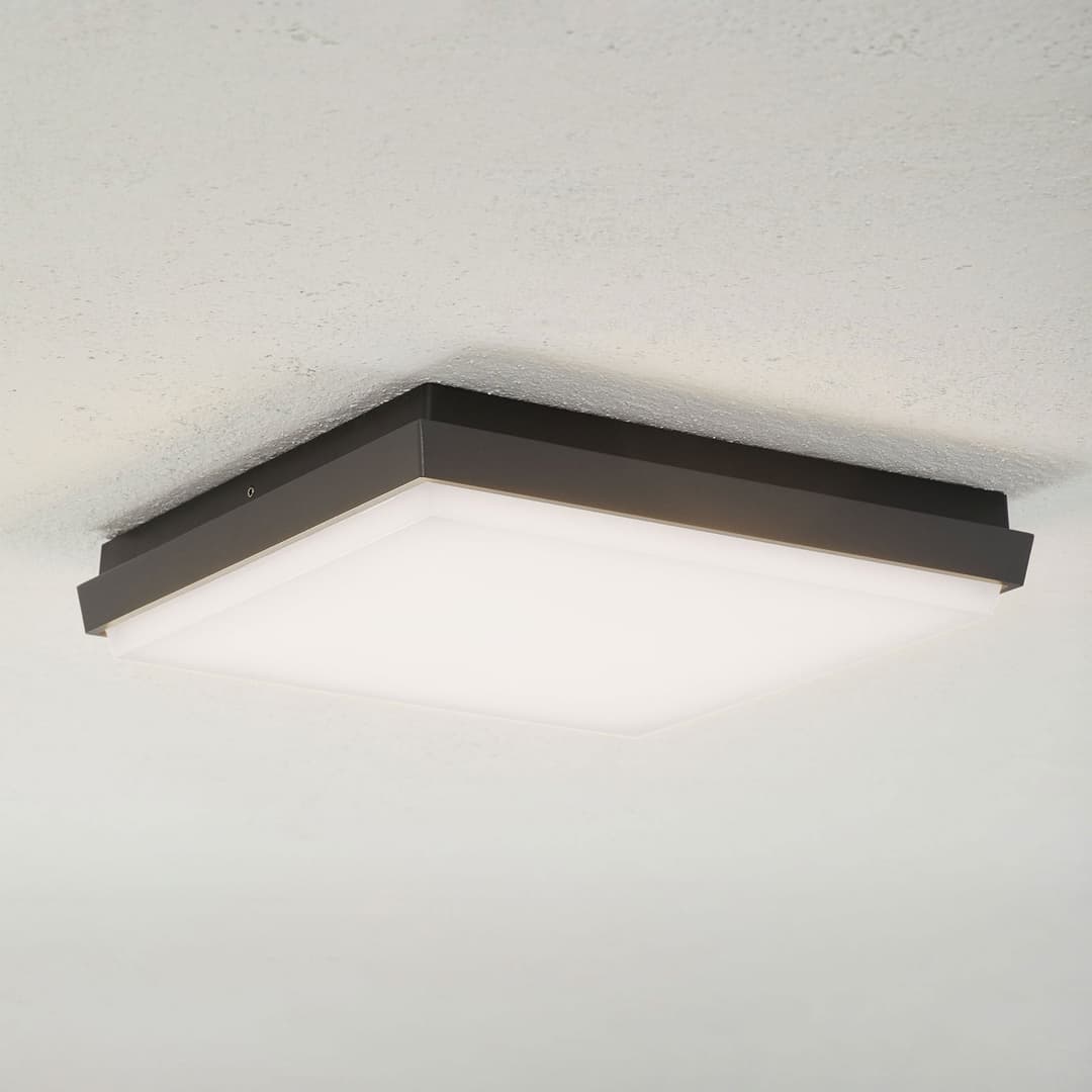 Amra LED Square Außen Deckenleuchte 30 Dark Grey - Lucande - Terrasse - Modern - Kunststoff - Eckig