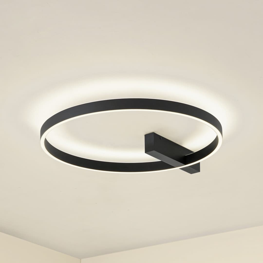 Isalin LED-Deckenlampe, schwarz, CCT, dimmbar - Lucande - Wohnzimmer - Modern - Aluminium - Rund