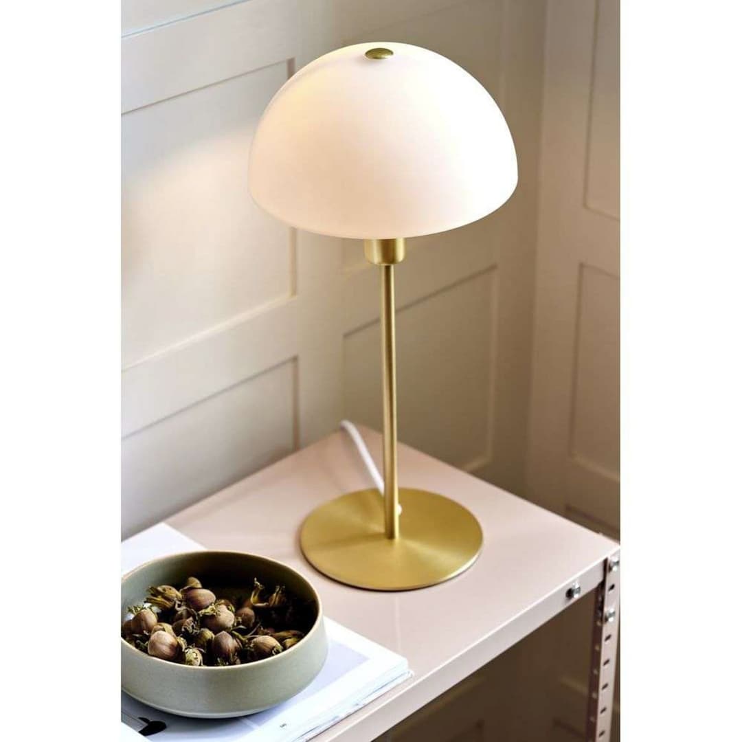 Ellen 20 Tischleuchte Opal/Brass - Nordlux - Wohnzimmer - Metall