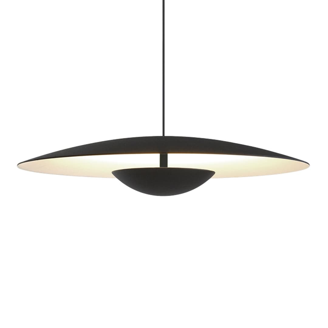 Ginger LED-Pendelleuchte, Triac Ø32cm schwarz/weiß - MARSET - Wohnzimmer - Design - Metall - Einflammig