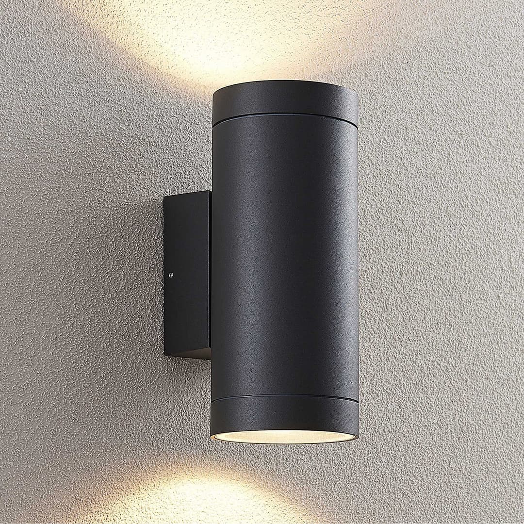 Thomke Außenwandleuchte Dark Grey - Lucande - Balkon - Modern - Metall - Mehrflammig