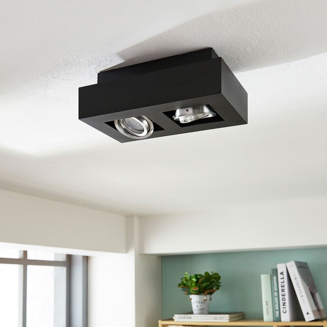 Vince 2 Deckenleuchte Schwarz - Arcchio - Flurbereich - Modern - Aluminium - Eckig