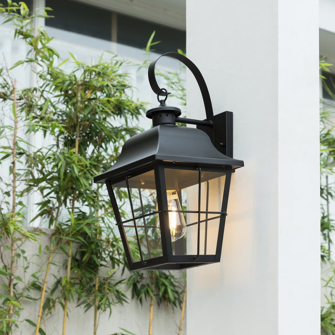 Mertollio Außenwandleuchte Black - Lindby - Terrasse - Vintage - Metall - Einflammig