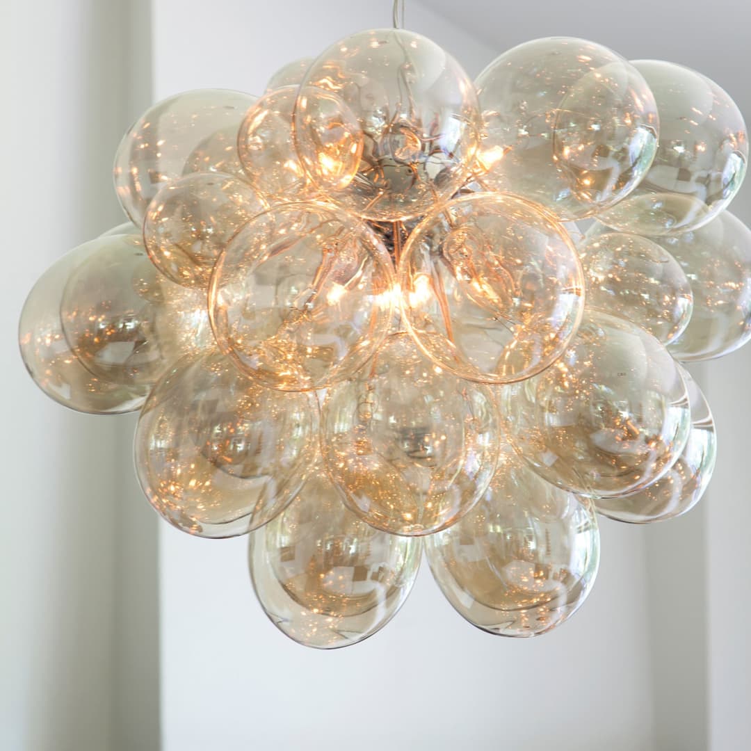Gross Grande Pendelleuchte, amber, Ø 62 cm - By Rydéns - Wohnzimmer - Design - Glas - Einflammig