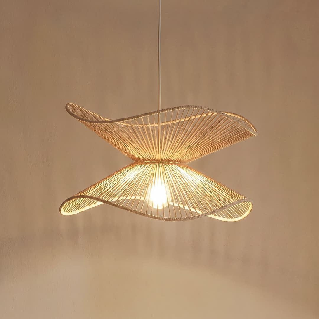 Valdorin Pendelleuchte Beige - Lindby - Schlafzimmer - Modern - Papier / Karton - Einflammig