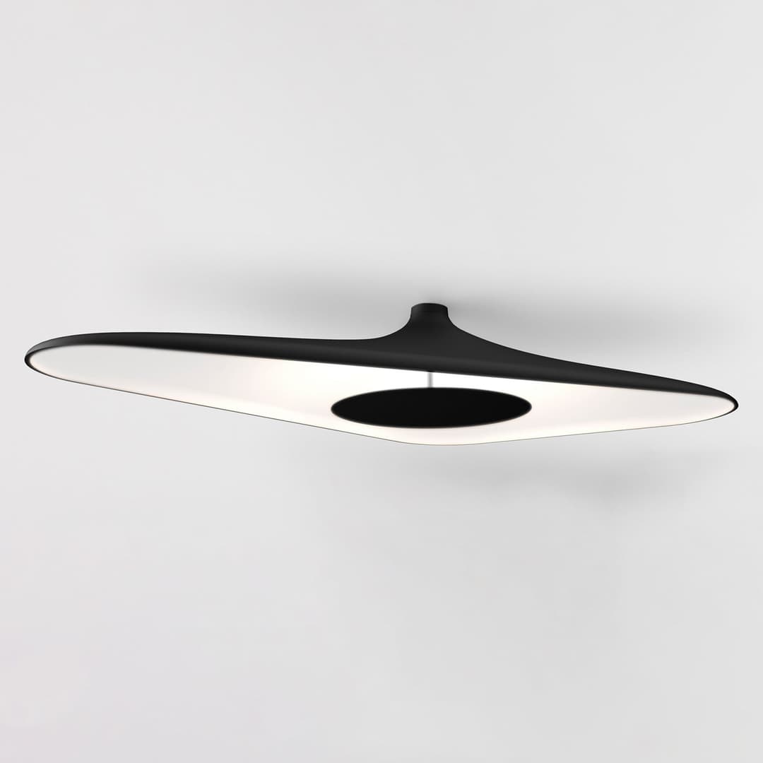 Soleil Noir Deckenleuchte Höhe 19 cm schwarz - Luceplan - Wohnzimmer - Design - Kunststoff - Mit Abstand