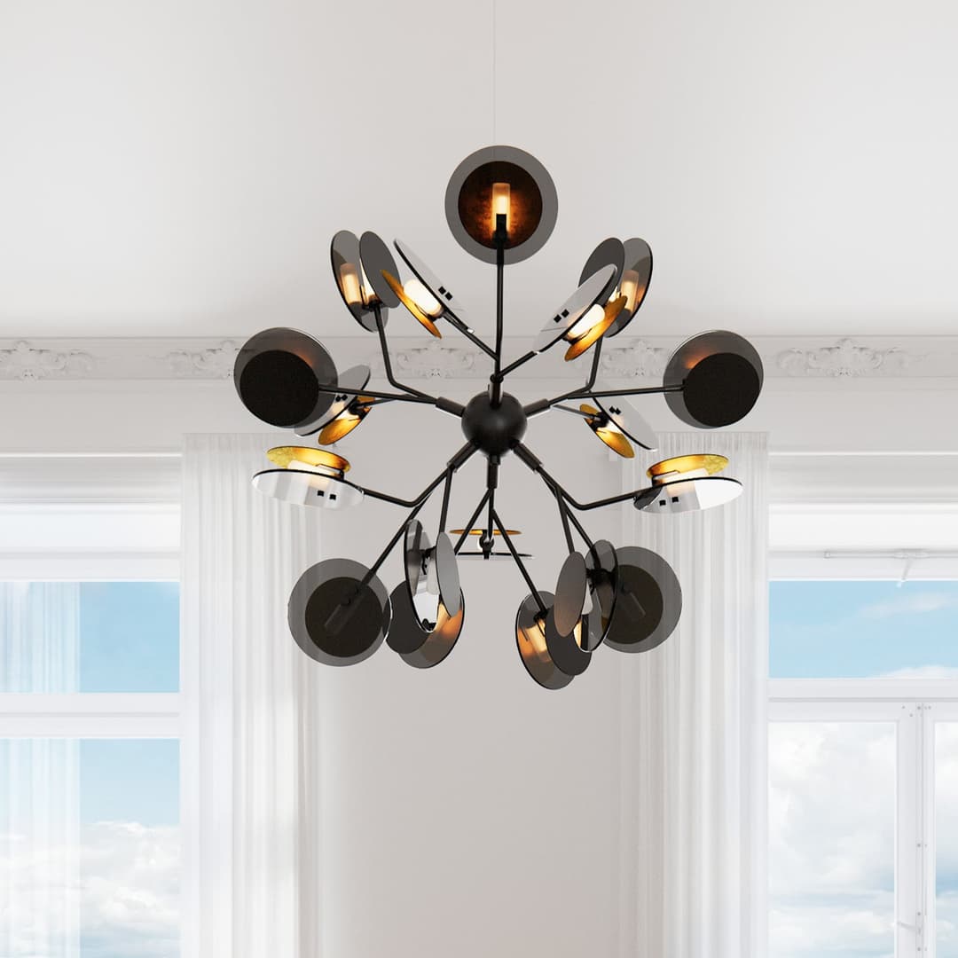 Turno Kronleuchter Black/Gold - By Rydéns - Wohnzimmer - Design - Metall