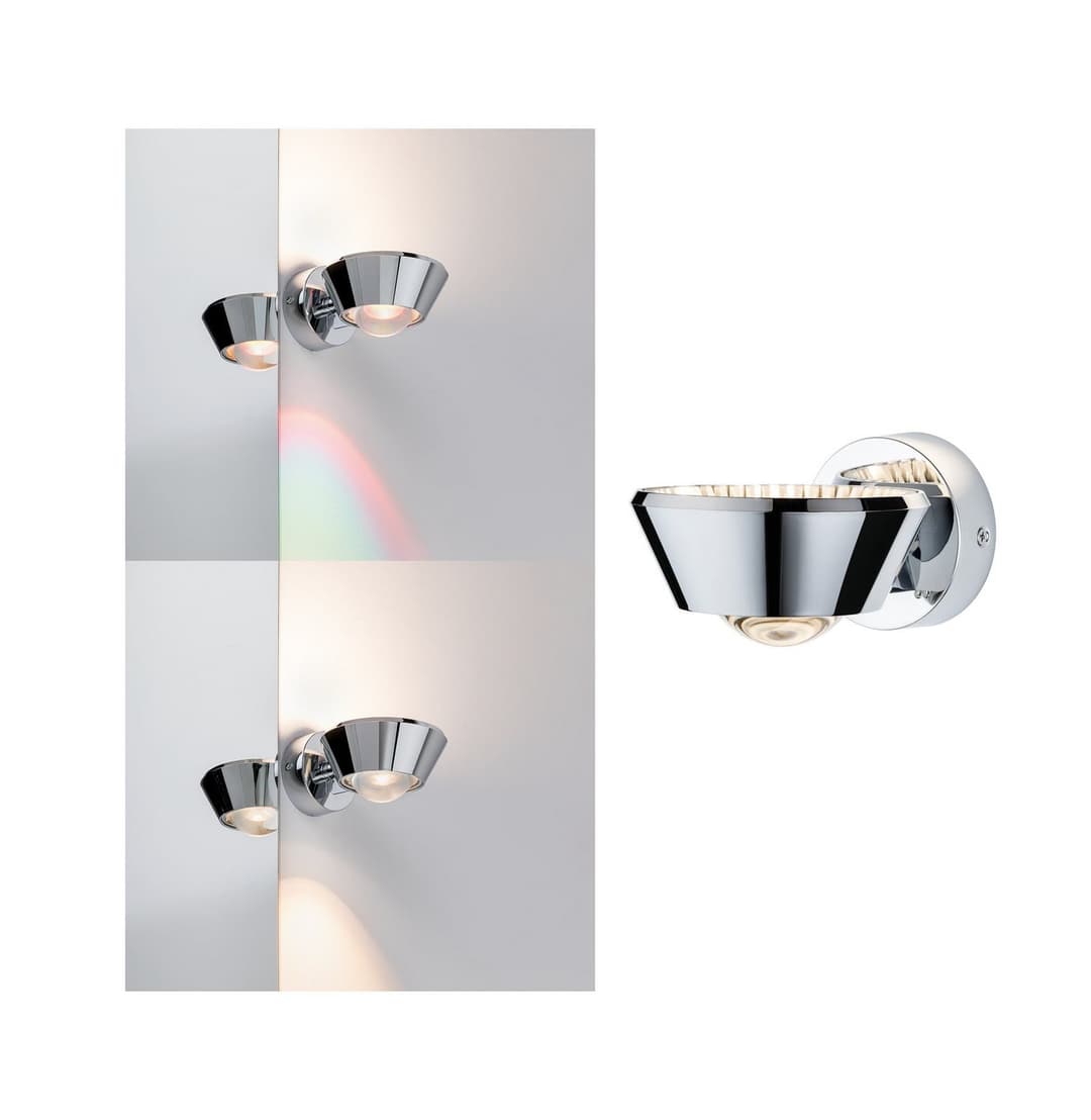 Sabik LED Wandleuchte IP44 Chrom - Paulmann - Wohnzimmer - Modern - Kunststoff - Mehrflammig