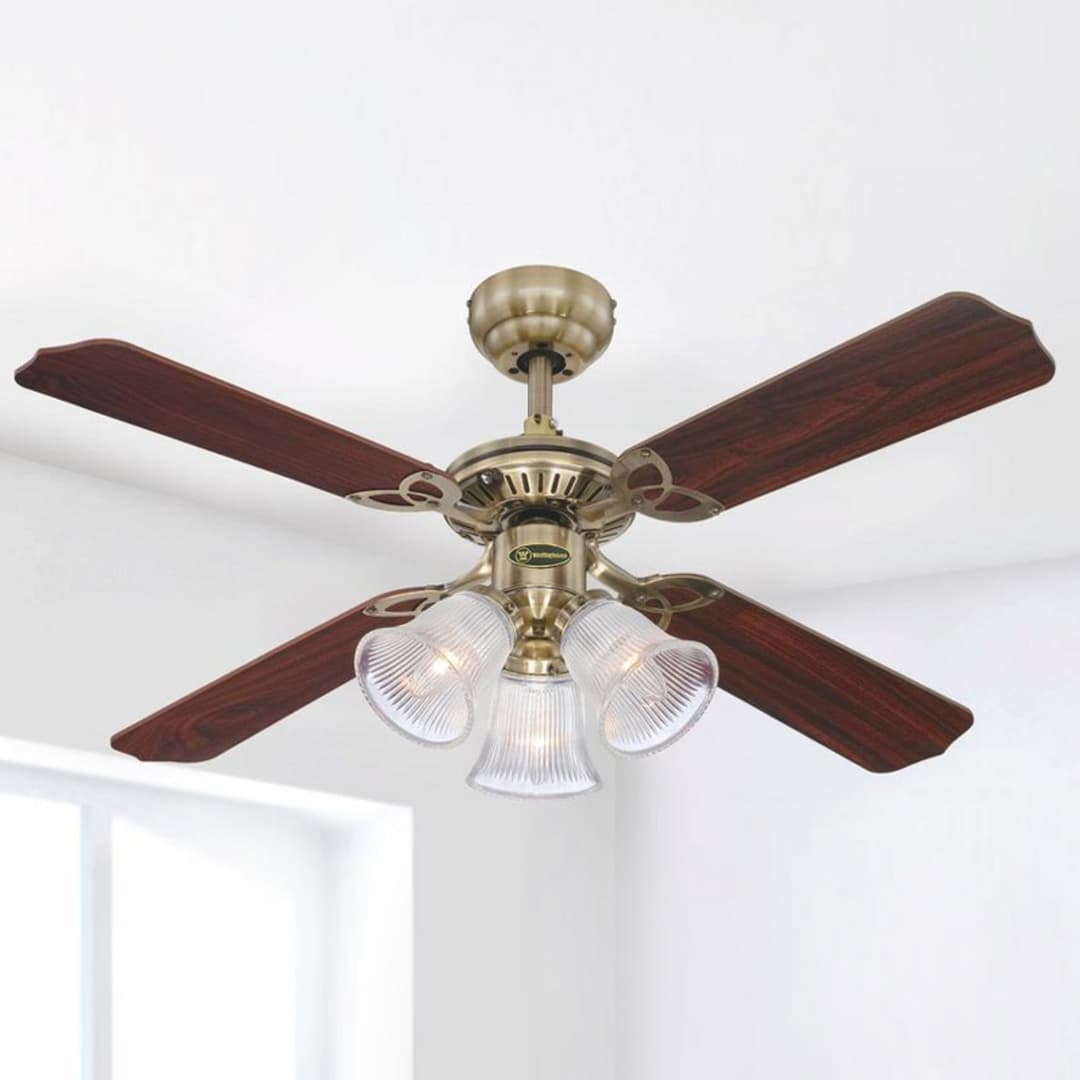Princess Trio Ventilator mit Licht Holz leise - Westinghouse - Wohnzimmer - Modern - Kunststoff