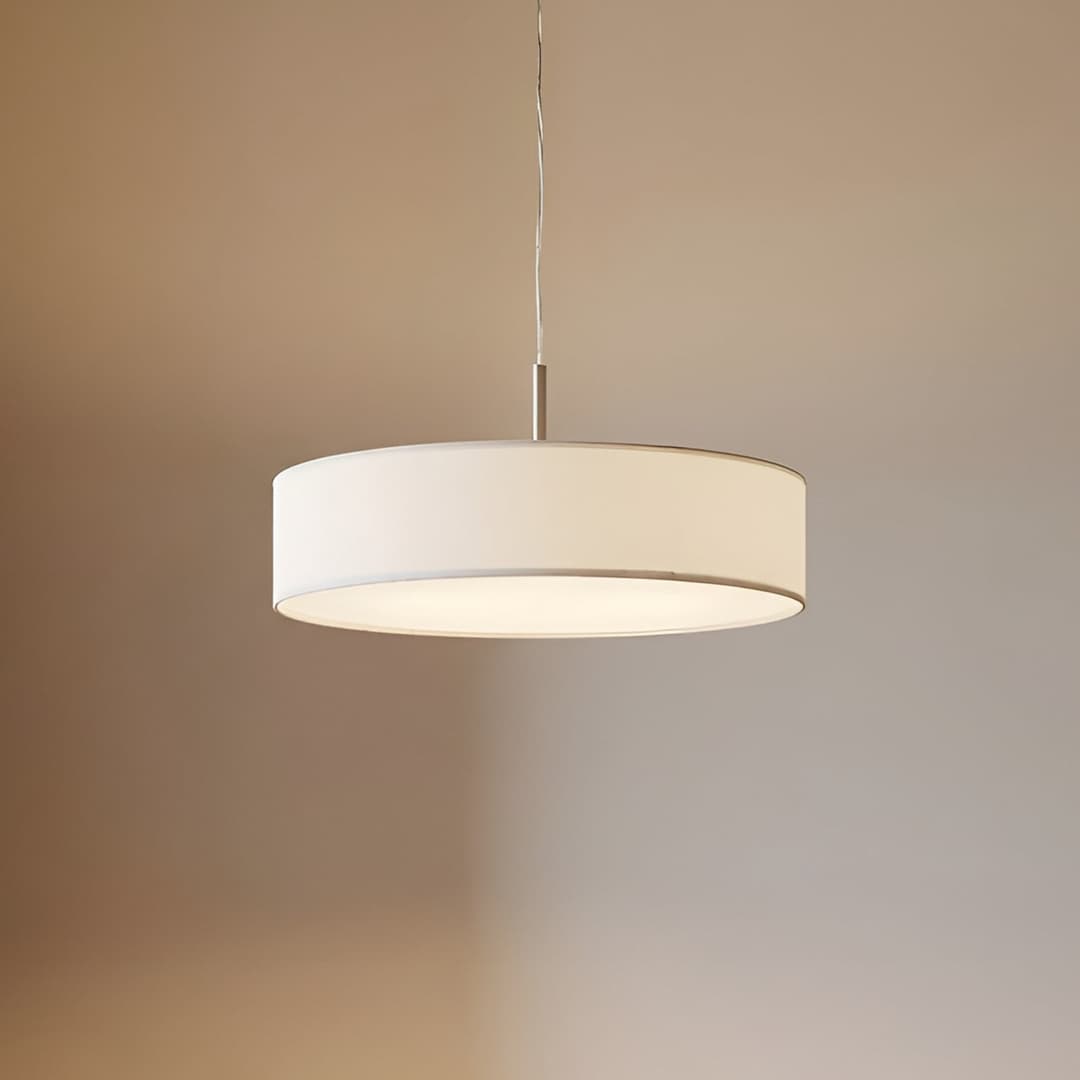 Lindby Hängeleuchte Sebatin, Ø 50 cm, beige, Stoff, E27 - Küche - Modern - Stoff / Textil - Einflammig