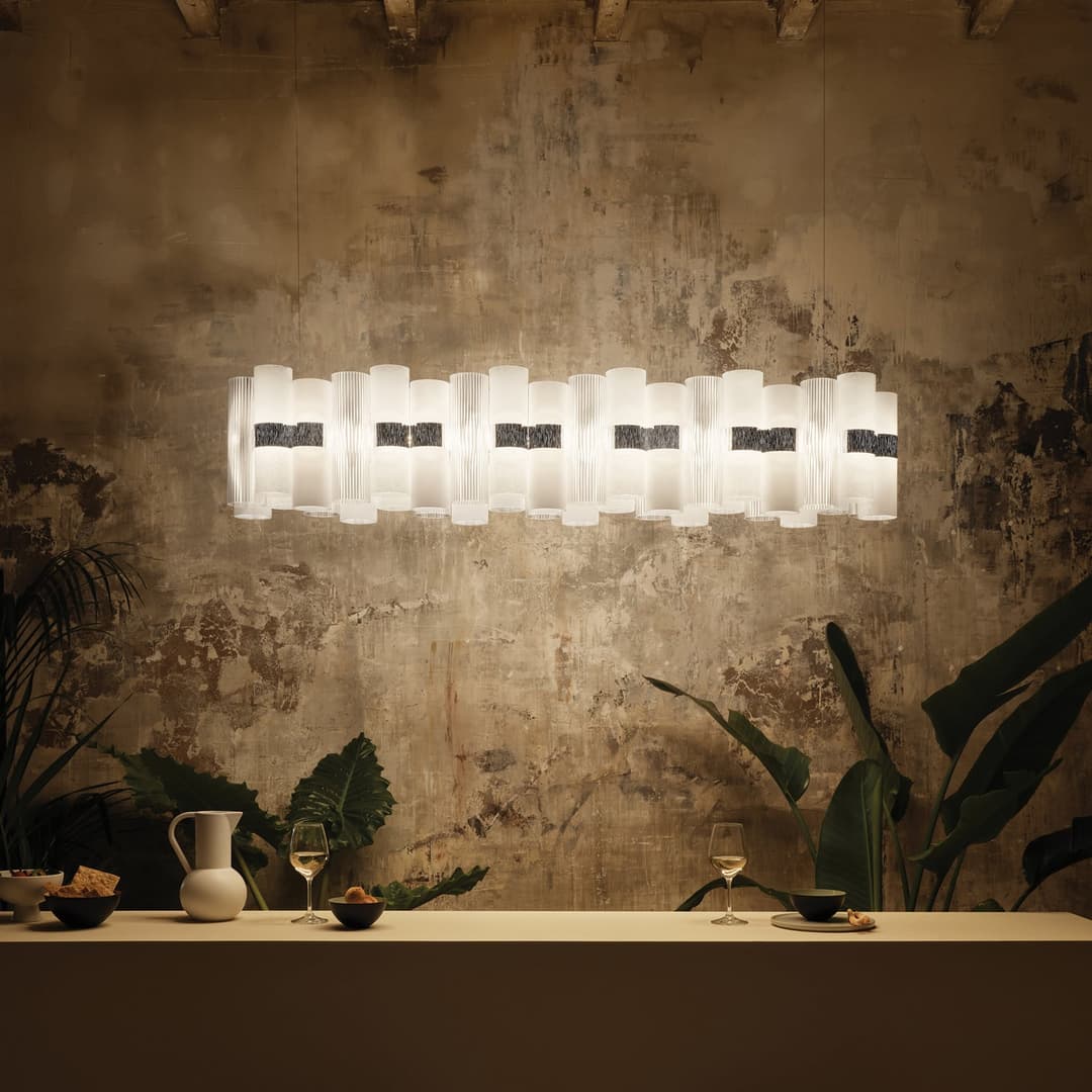 LED-Hängelampe La Lollo, weiß, 140 cm - Slamp - Wohnzimmer - Design - Kunststoff - Mit Schirm