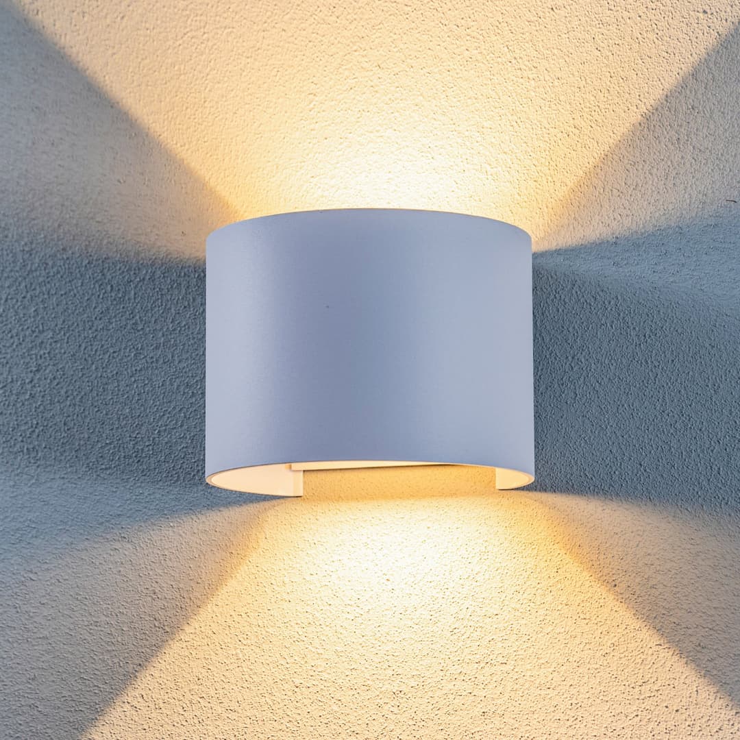 Nivar Round LED Außenwandleuchte White - Lindby - Balkon - Modern - Metall - Rund