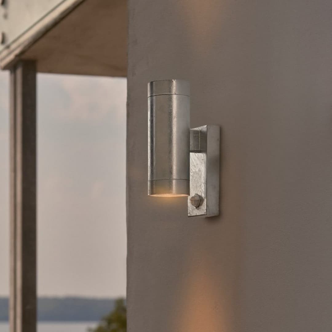 Tin Maxi Double Draußen Wandleuchte w/Sensor Verzinkt Stahl - Nordlux - Modern - Mehrflammig